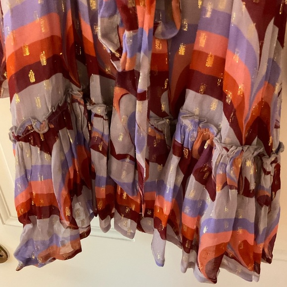 Oliphant FLIRTY SHORT DRESS- VENICE COGNAC Metallic Size S NWT Party Cocktail - Picture 9 of 15